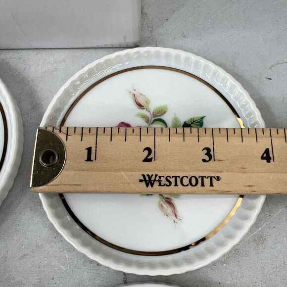 House Of Webster Ceramic Briar Rose Coaster Set 4 Pc - Picture 7 of 9